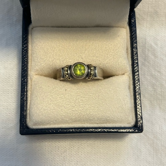 Lagos peridot ring; size 6.5